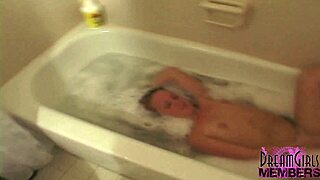 i rip off my clothes to spread small tits shaved pussy in bathroom mirror