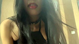 skinny shaved teen babe in halloween costume rides monster cock kissing deep