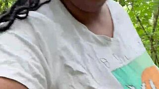 couple hikes to rough outdoor doggy big black cock