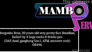 morganita brux 20yo pretty brazilian face takes 4 huge cocks dap anal pissing