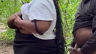 couple hikes to rough outdoor doggy big black cock