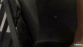 dude this sexy brunette mistress chokes n rides bound cock in fishnets so kinky