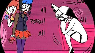 Bold clown goth sex pounds with wild intense fun nonstop