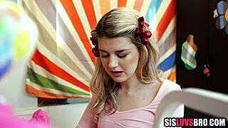 horny little stepsis grabs dildo to help her virgin stepbro finally lose it pov style