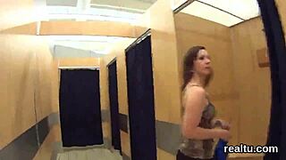 that cute czech teen gets teased hard in the supermarket before her clothes get ripped for intense pov assfucking