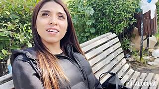 Michi la peruvian teen's big natural tits sucked by torbe in bedroom