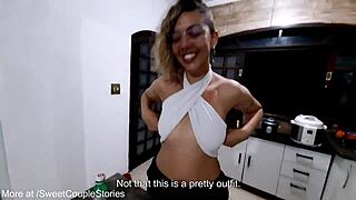 Innocent Blonde Stepdaughter Licked and Creampied Doggystyle