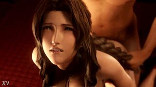 Aerith bent over in mansion takin big cock doggystyle hentai?