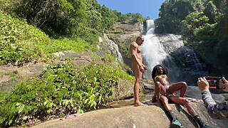 amateur behind the scenes with skinny black brazilian teen slut outdoors