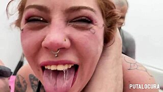 putalocura's spectacular angie babydoll milf deepthroats with slaps in threesome