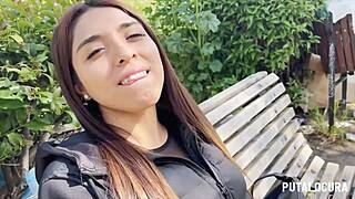 Michi la peruvian teen's big natural tits sucked by torbe in bedroom