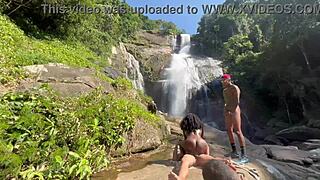 amateur behind the scenes with skinny black brazilian teen slut outdoors