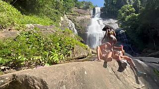 amateur behind the scenes with skinny black brazilian teen slut outdoors