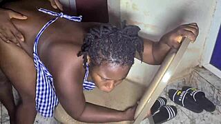 Mature nanny chats about her busy day with kids and home