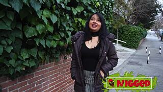 curvy colombian maria sandoval moans riding big black cock first time