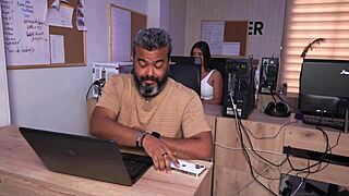 busty secretary sucks boss's son cock for bonus cum?