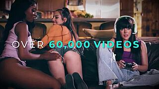 perfect wife reena sky fucks smoking hot masseuse in oiled lingerie massage part 1