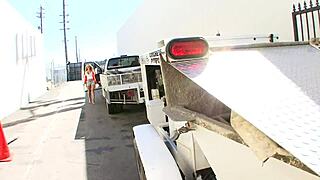 blonde milf bends over bed for deep doggystyle pussy gaping