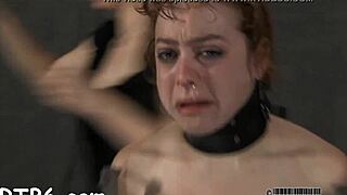 Bound slut whipped hard with intense caning punishment