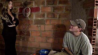 whoa, caught my employee jerking off 😏 now Ambar Prada rides his huge cock cowgirl style 💦