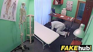 Horny milf chiropractor seduces doctor post-massage in fake hospital