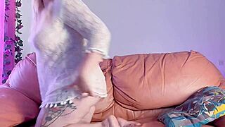 curvy fat babe moans riding huge red dildo on hairy pussy