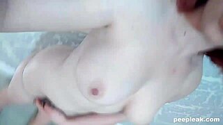 Redhead amateur shoves dildo deep in shaved pussy