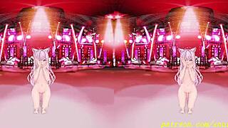 vr180 mmd koyori's nude dance mesmerizes in 3d hentai