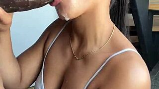Brazilian Brunette Nysdel Craves Huge Cock Deepthroat from Amateur Hubby