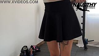 i get so horny during workouts with this delicious petite slut teasing her tiny tits