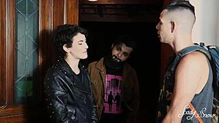 skinny teen hairy pussy sucks monster cock deepthroat