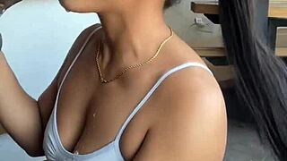 Brazilian Brunette Nysdel Craves Huge Cock Deepthroat from Amateur Hubby