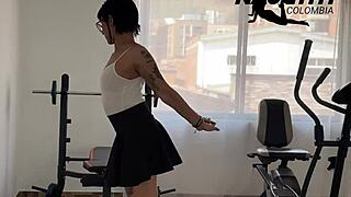 i get so horny during workouts with this delicious petite slut teasing her tiny tits