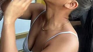 Brazilian Brunette Nysdel Craves Huge Cock Deepthroat from Amateur Hubby