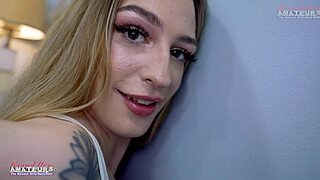 Horny Brunette Emma Wolfe Sucks Big Cock Twat Fucked Cum Swallow