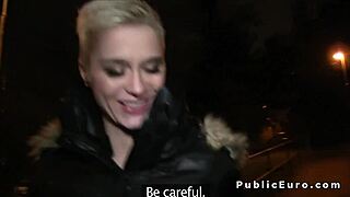 i'm euro blonde flashing big tits outdoors then fucking strangers in public pov