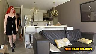 pale latina redhead deepthroats big cock rides cowgirl rough pov tits bouncing