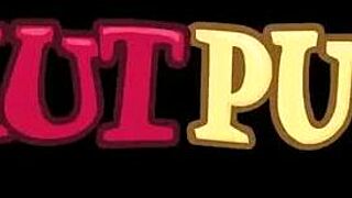 Brunette babe Alexis Breeze oiled up riding dick cum on tits