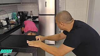 maid cooking lunch becomes boss's hot meal instead