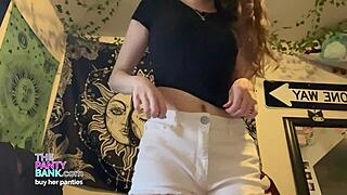 horny lil 18+ latina rubs plump pussy moanin like slut...