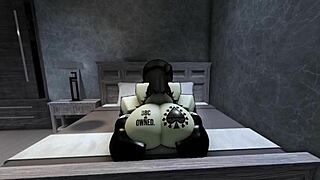 Fucking this horny black slut raw with big black monster cock