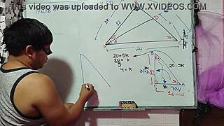 Teacher nerd solves my triangle with hot bedroom sex?