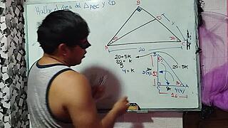 Teacher nerd solves my triangle with hot bedroom sex?