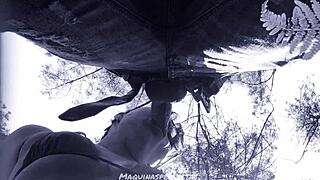 Outdoor Deepthroat Blowjob on Bluee's Monster Cock Cumshot!