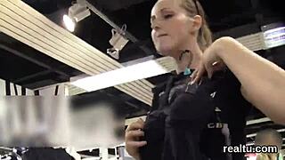 czech teen lured in mall strips rides pov cock hard