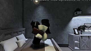 Fucking this horny black slut raw with big black monster cock