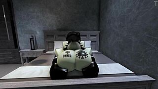 Fucking this horny black slut raw with big black monster cock