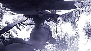 Outdoor Deepthroat Blowjob on Bluee's Monster Cock Cumshot!