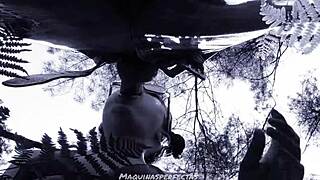 Outdoor Deepthroat Blowjob on Bluee's Monster Cock Cumshot!