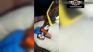 Tattoo artist resembling anitta inks alexia duucan's tight trans ass